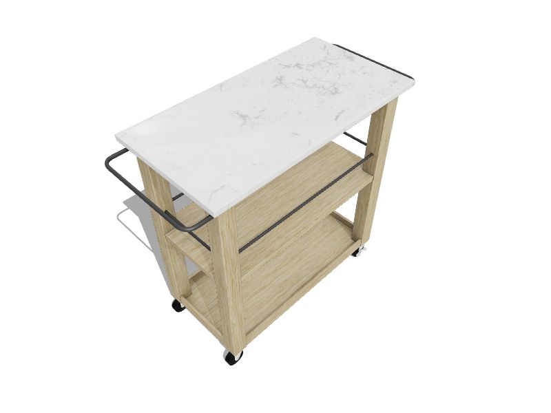 Origin 21 Brown Mdf Base with Faux Marble Top Rolling Kitchen Cart (35.