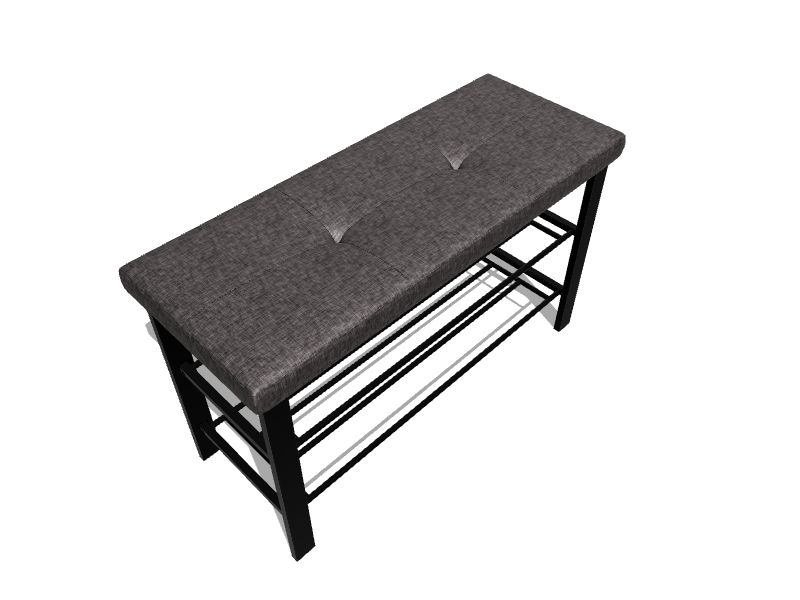 neatfreak Modern Gray Storage Bench 31.88in x 12.59in x 19.48in in