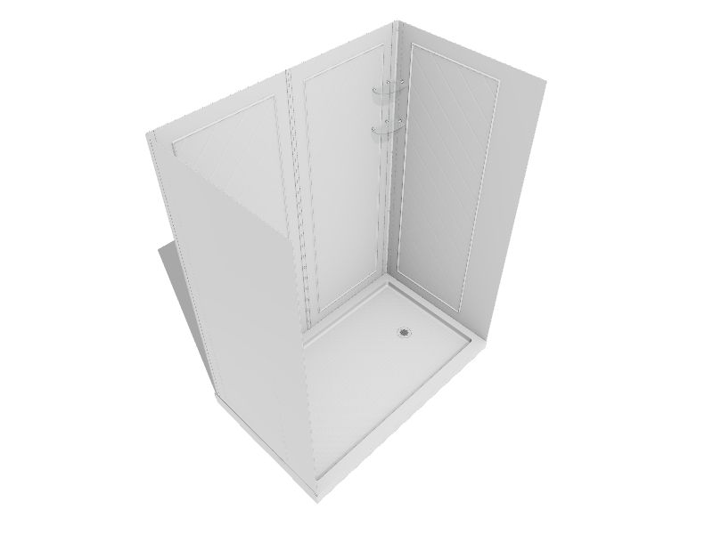 DreamLine QWALL5 White 2Piece 36in x 60in x 77in Base/Wall Rectangular Alcove Shower Kit