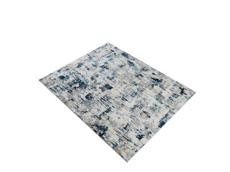 Origin 21 Blue Rain 8 x 10 Gray/Blue Indoor Abstract Area Rug in the