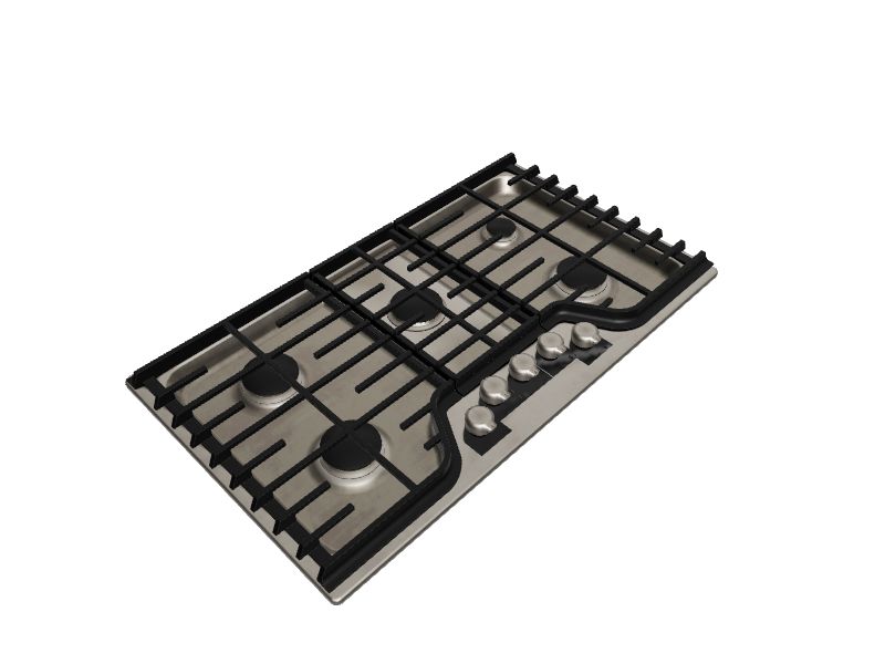 KitchenAid 36in 5 Burners Stainless Steel Gas Cooktop in the Gas