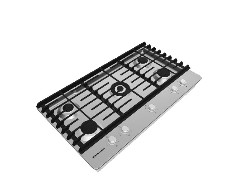 KitchenAid 36in 5 Burners Stainless Steel Gas Cooktop in the Gas Cooktops department at