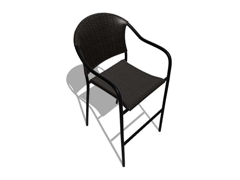 Garden Treasures Pelham bay Wicker Stackable Matte Black Metal Frame