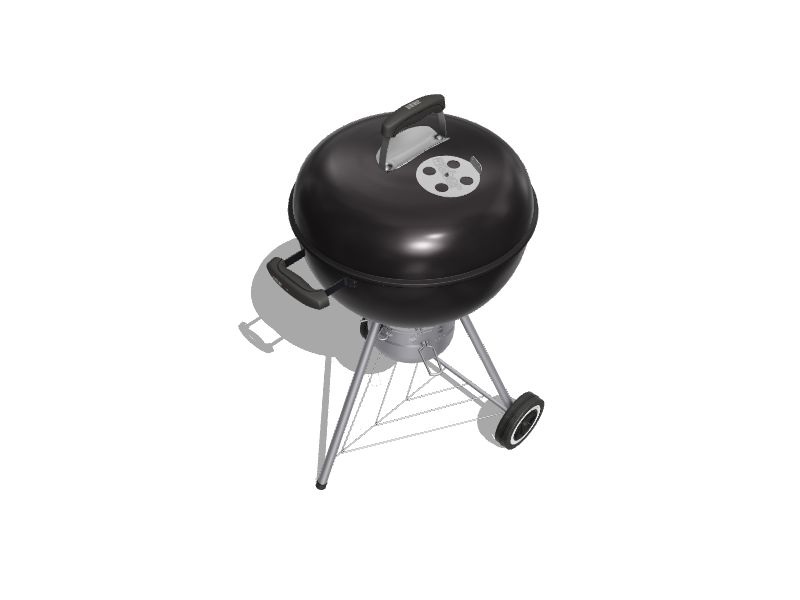 er Original Kettle Premium 22in W Black Kettle Charcoal Grill in