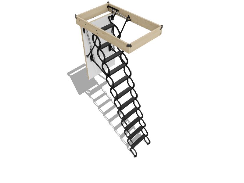 FAKRO Steel Scissor Attic Ladder 8.17ft to 9.17ft (Rough Opening 22.