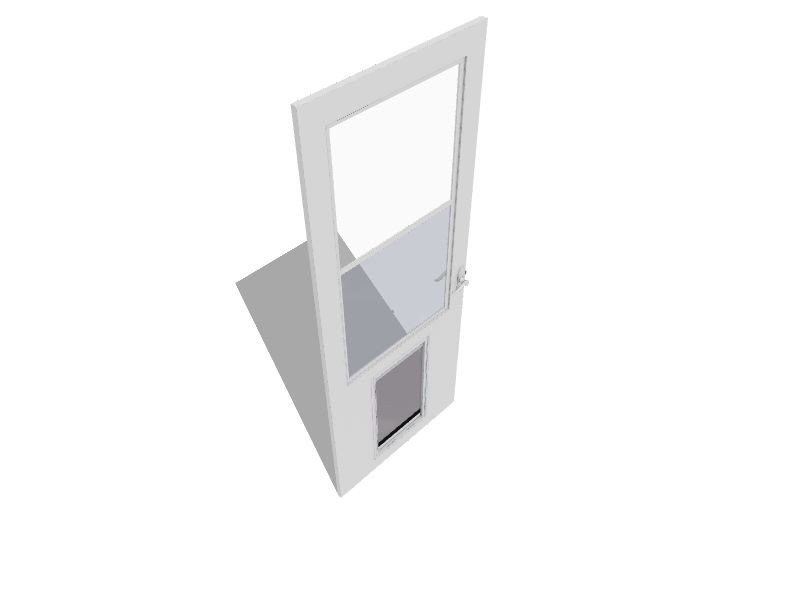 LARSON Pet Door XL 32in x 81in White Wood Core Storm Door Highview