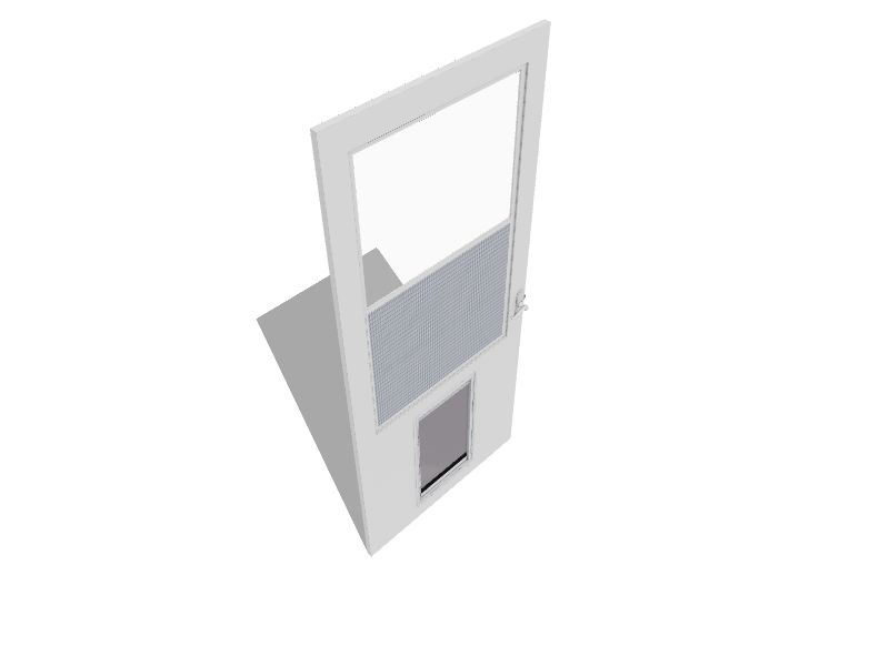 LARSON Pet Door XL 36in x 81in White Wood Core Storm Door Highview