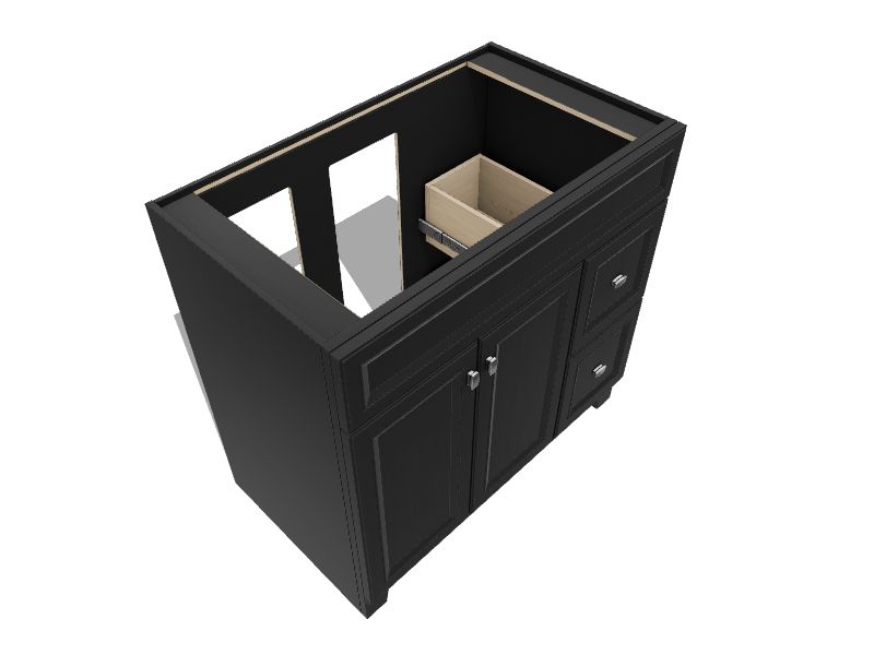 Diamond NOW Goslin 36in Storm Gray Bathroom Vanity Base