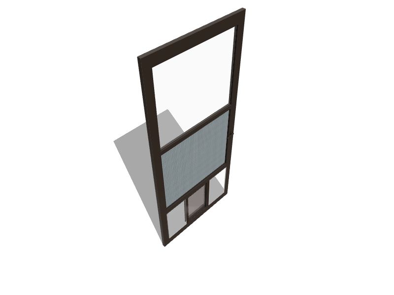 LARSON Pet View 36in x 81in Brown Aluminum Storm Door Fullview with