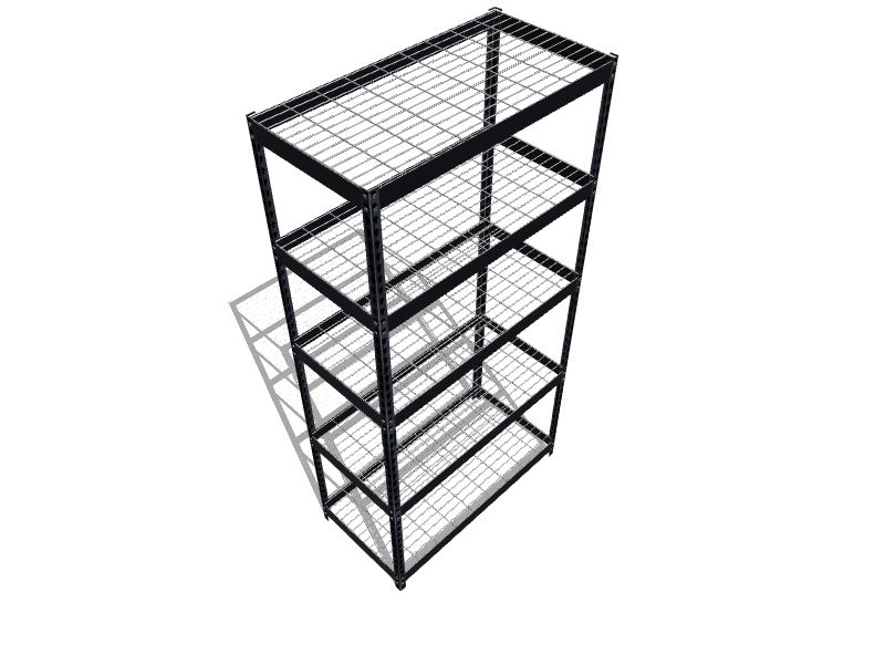 edsal Steel Heavy Duty 5Tier Utility Shelving Unit (36in W x 18in D x 72in H) Black, (1000