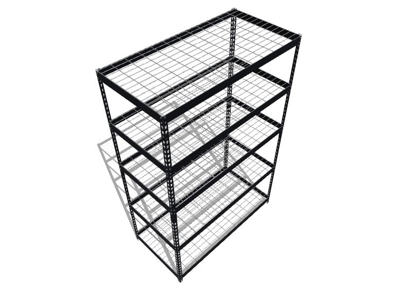 edsal Steel Heavy Duty 5Tier Utility (48in W x 24in D x 72in H) Black, (1000lb Capacity Per