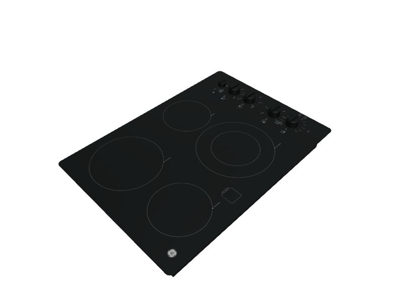 GE 30in 4 Elements Smooth Surface (Radiant) Black Electric Cooktop at