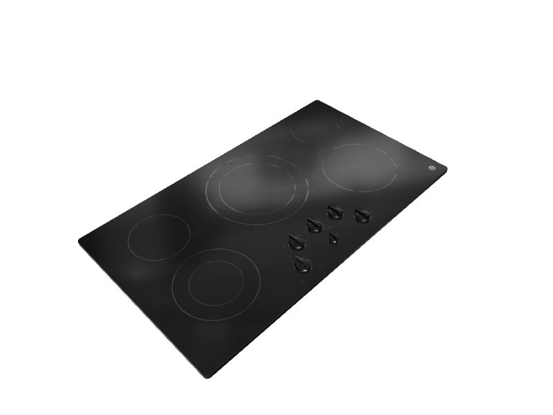GE 36in 5 Elements Smooth Surface (Radiant) Black Electric Cooktop at