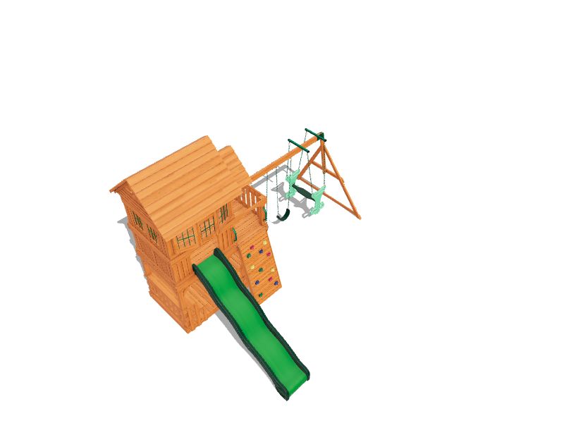 Backyard Discovery Liberty II Residential Wood Playset with Slide in