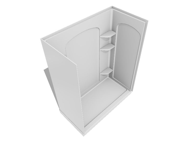 Sterling Ensemble White 3Piece 32in x 60in x 74in Base/Wall Rectangular Shower (Left Drain