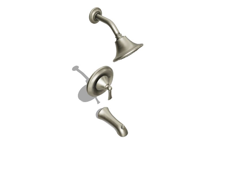 Moen Wynford Brushed Nickel 1handle Single Function Round Bathtub and