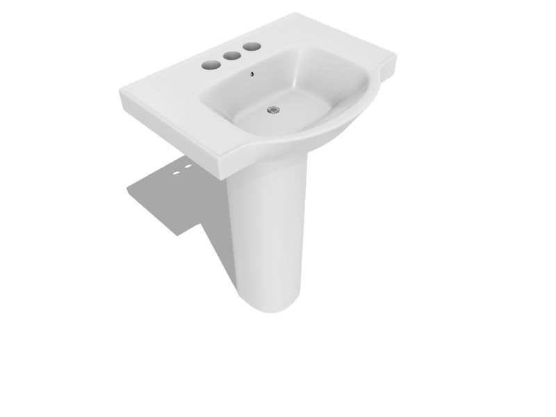 KOHLER Veer Vitreous China White Pedestal Sink Combo (24in x 35.5in