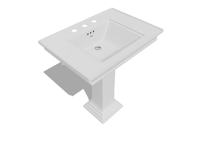 KOHLER Memoirs White Fire Clay Traditional Pedestal Sink Combo (21.75