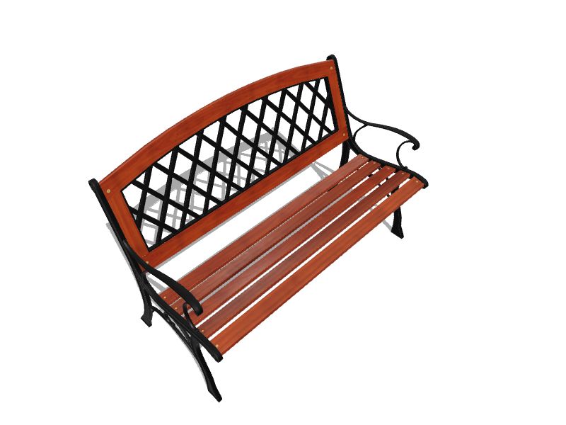 Garden Treasures 50.2in W x 34.25in H Black Wrought Iron Garden Bench