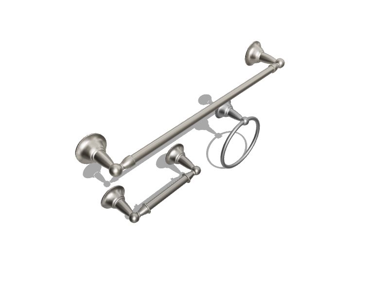 Moen 3Piece Sage Brushed Nickel Decorative Bathroom Hardware Set with