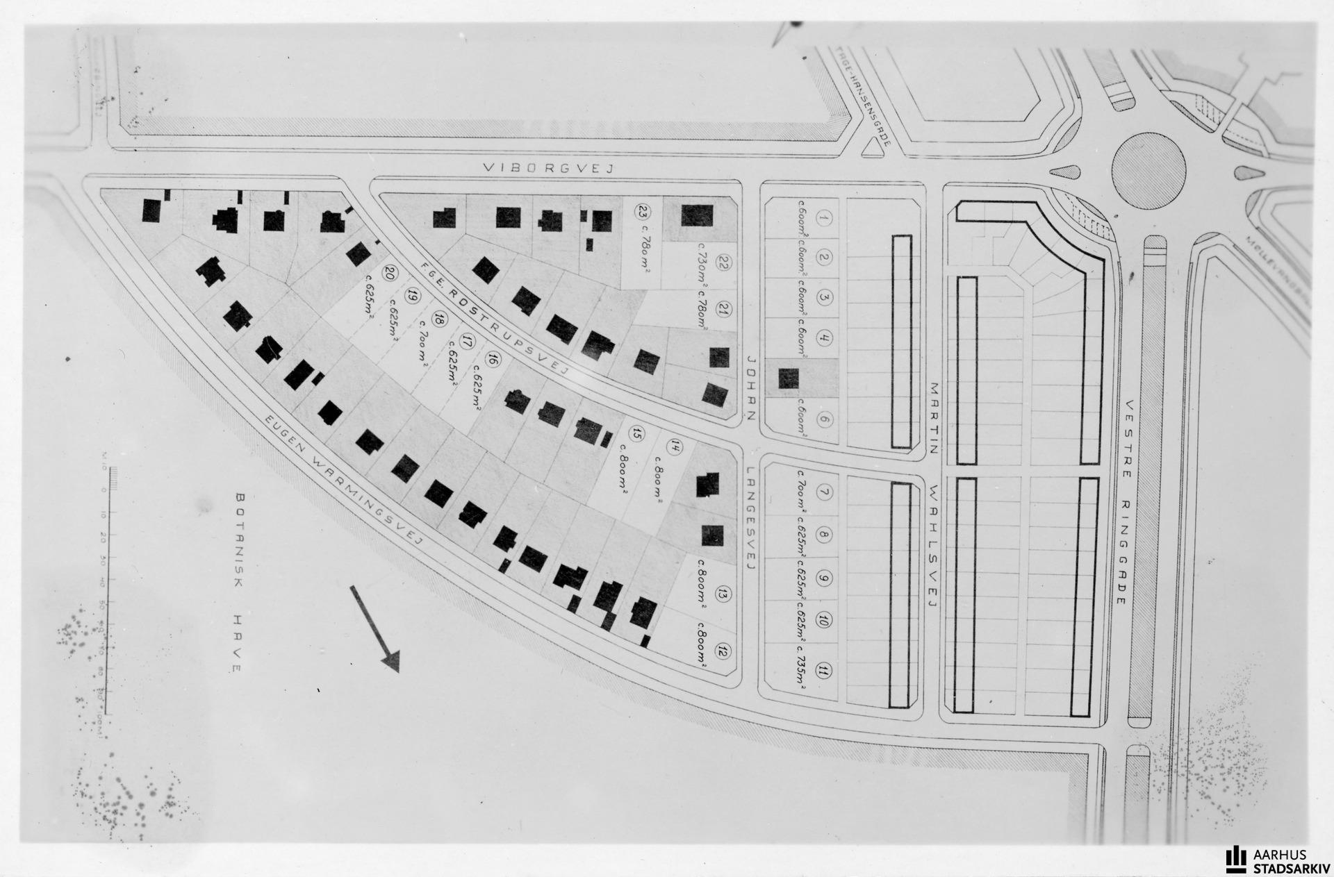 Byplan, Eugen Warmingsvej og Vestre Ringgade og Botanisk