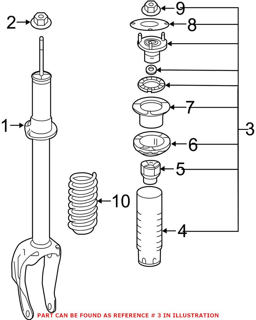 Mercedes Strut Mount Kit 1663200326 Genuine MercedesBenz 1663200326