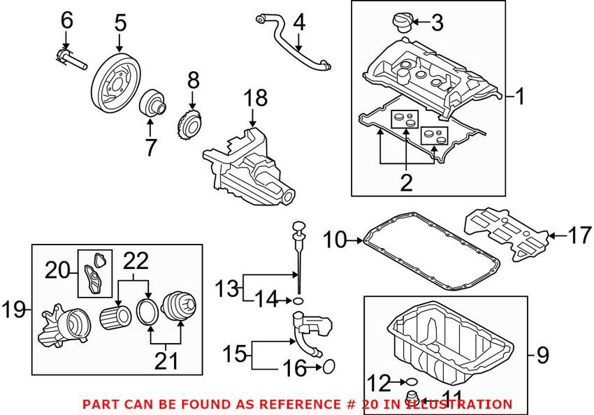 Mini Engine Oil Filter Housing Gasket Set 11428643758 Genuine Mini