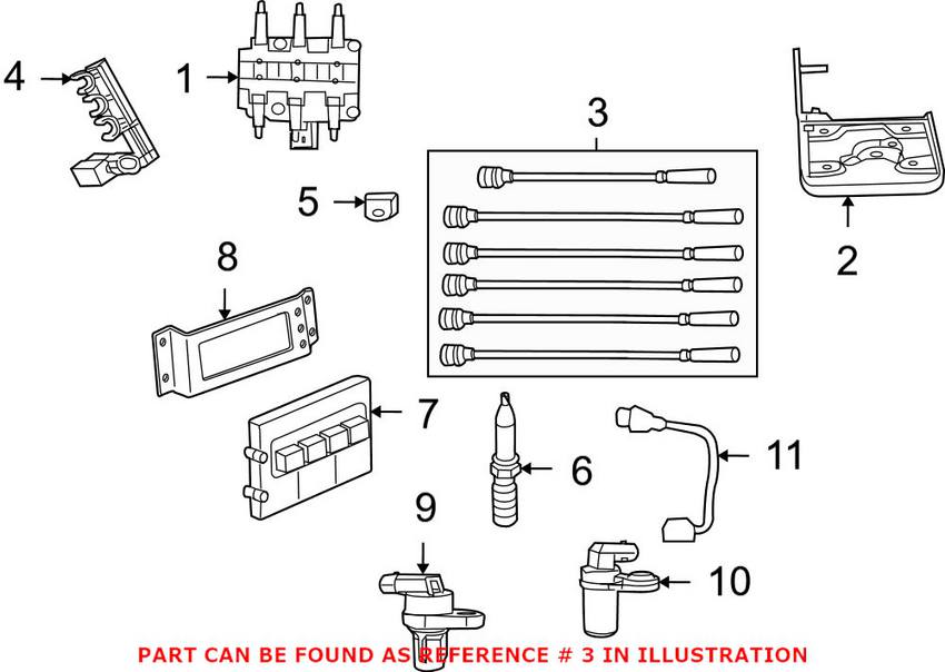 VW Spark Plug Wire Set 7B0905409 Genuine VW/Audi 7B0905409