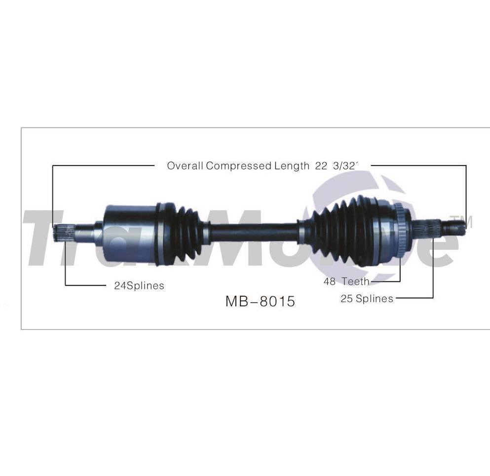 Mercedes CV Axle Shaft Front Passenger Side Aftermarket MB8015