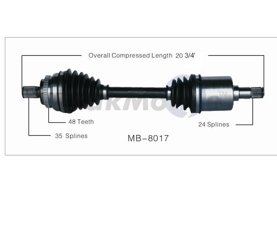 Mercedes CV Axle Shaft Front Passenger Side Aftermarket MB8017