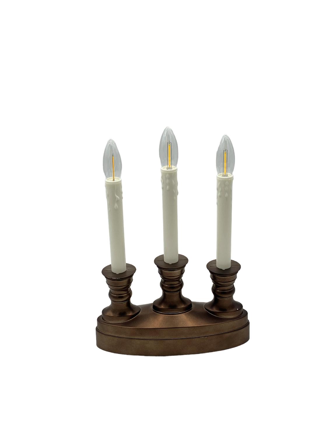 Bethlehem Lights 3 Tier Battery Operated Window Candle Brushed Bronze Jender
