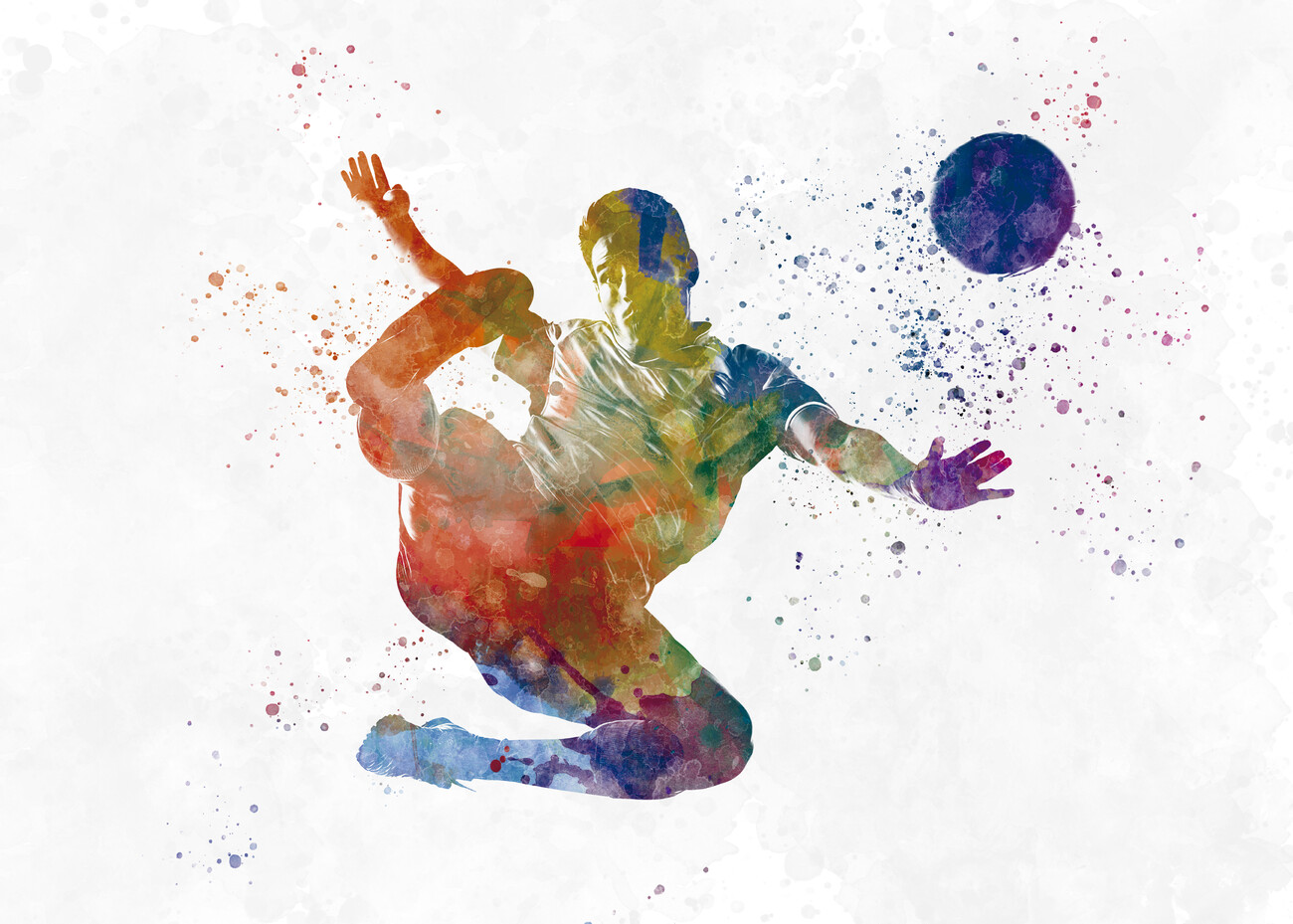 Poster, plakat Soccer player in watercolor Gaver & Merch Europosters