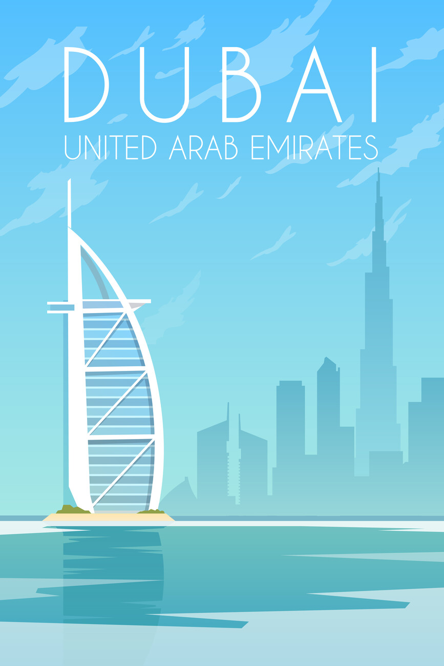 Umělecká ilustrace Dubai Posters.cz