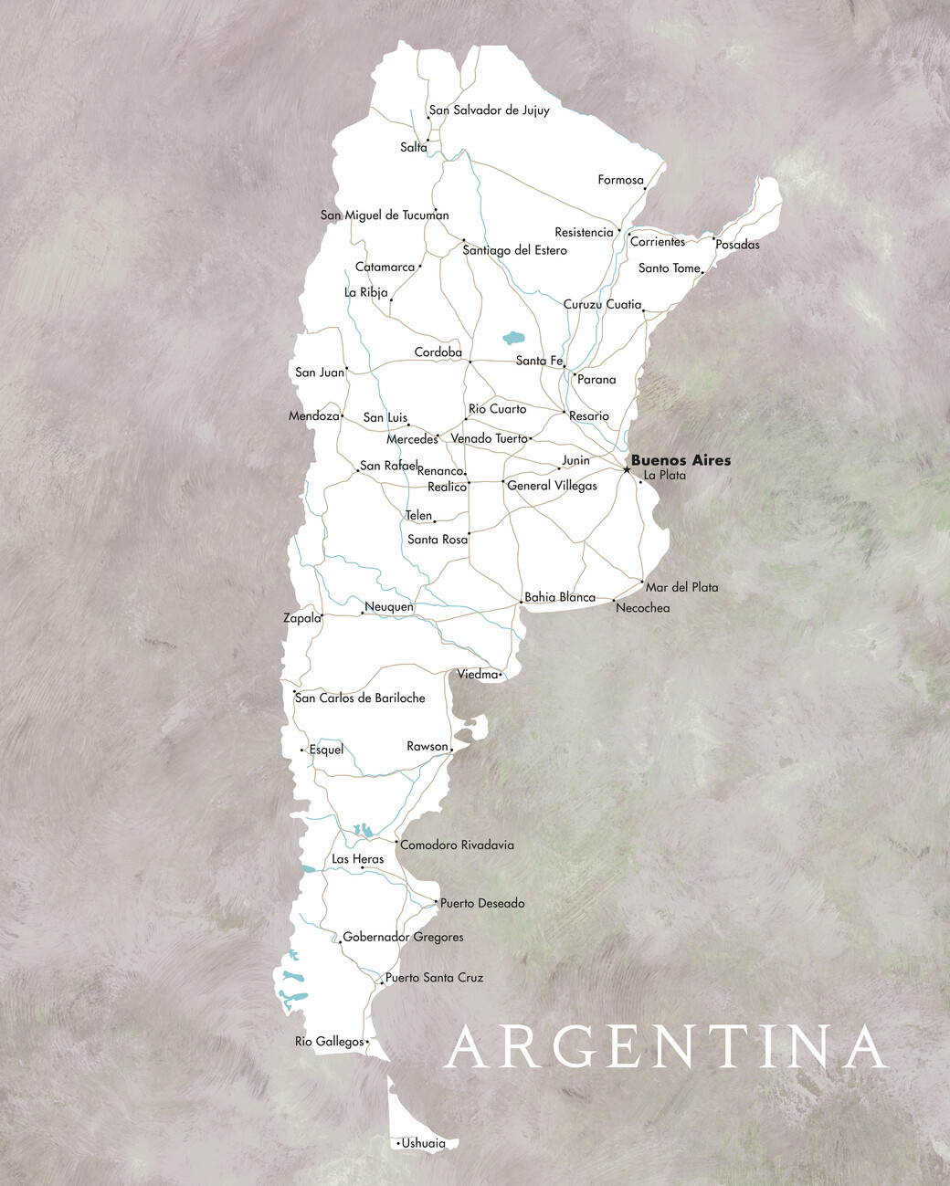 Map of Map of Argentina ǀ Maps of all cities and countries for your wall