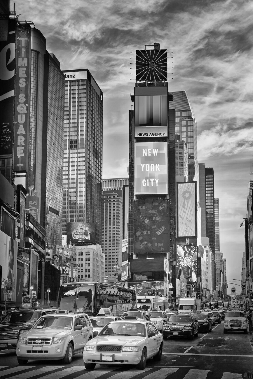 NEW YORK CITY Times Square Monochrome Posters, Art Prints, Wall