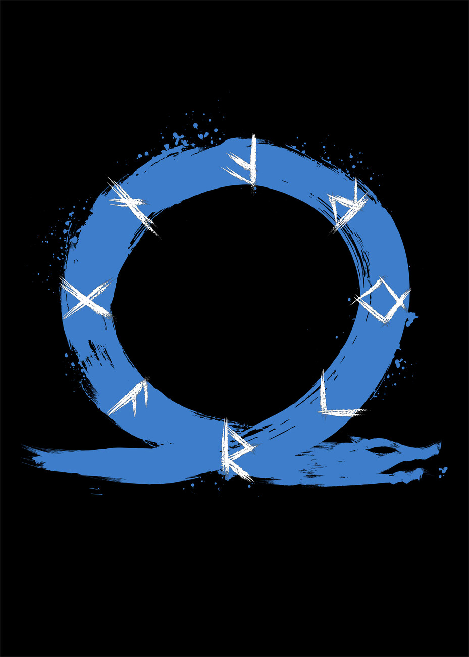 Wall Art Print Blue Omega symbol Gifts & Merchandise