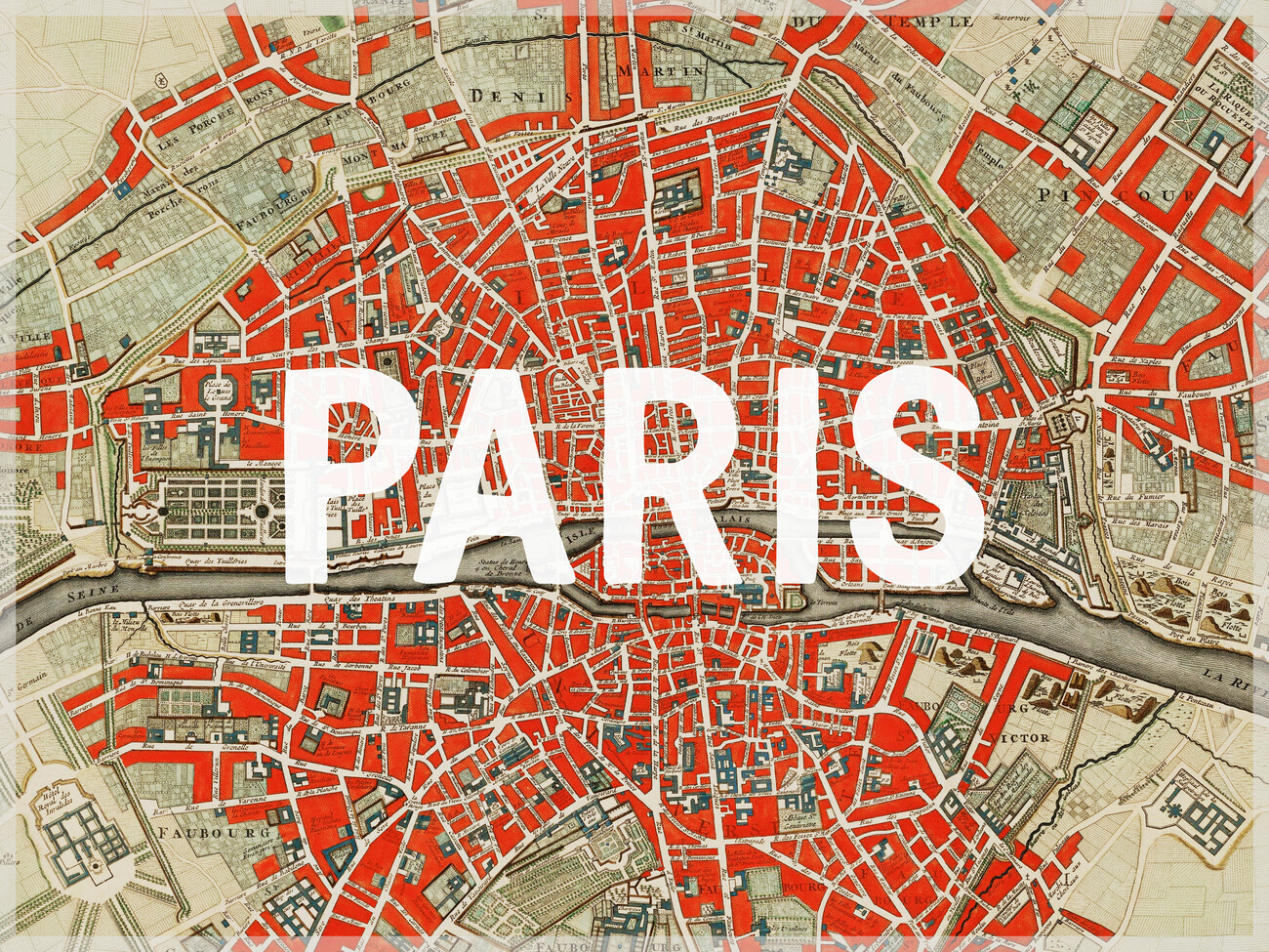 Map of Paris Map Historical & Vintage Maps ǀ Maps of all cities and