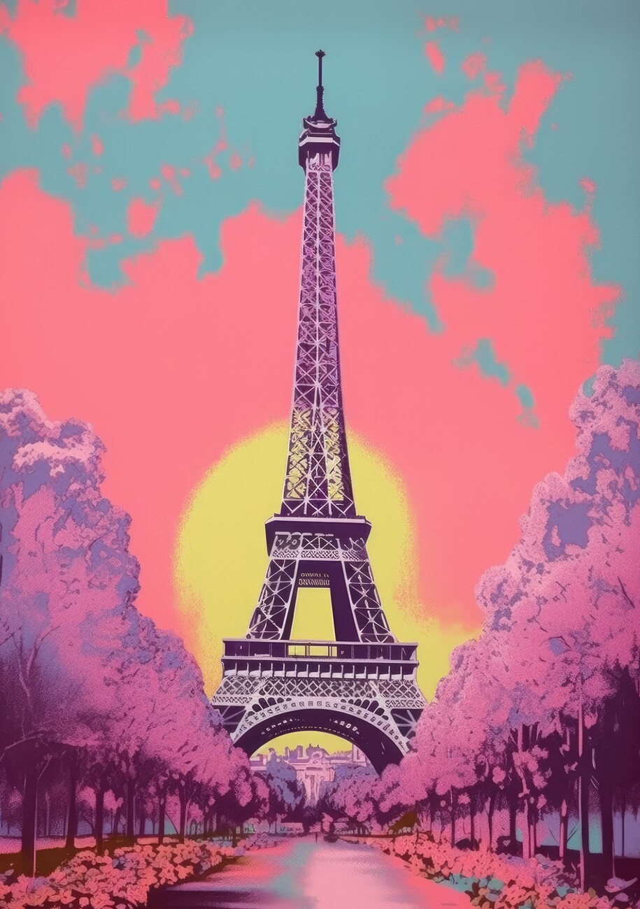 Wall Art Print Paris Poster Pop Art Eiffelturm Kunstdruck Europosters