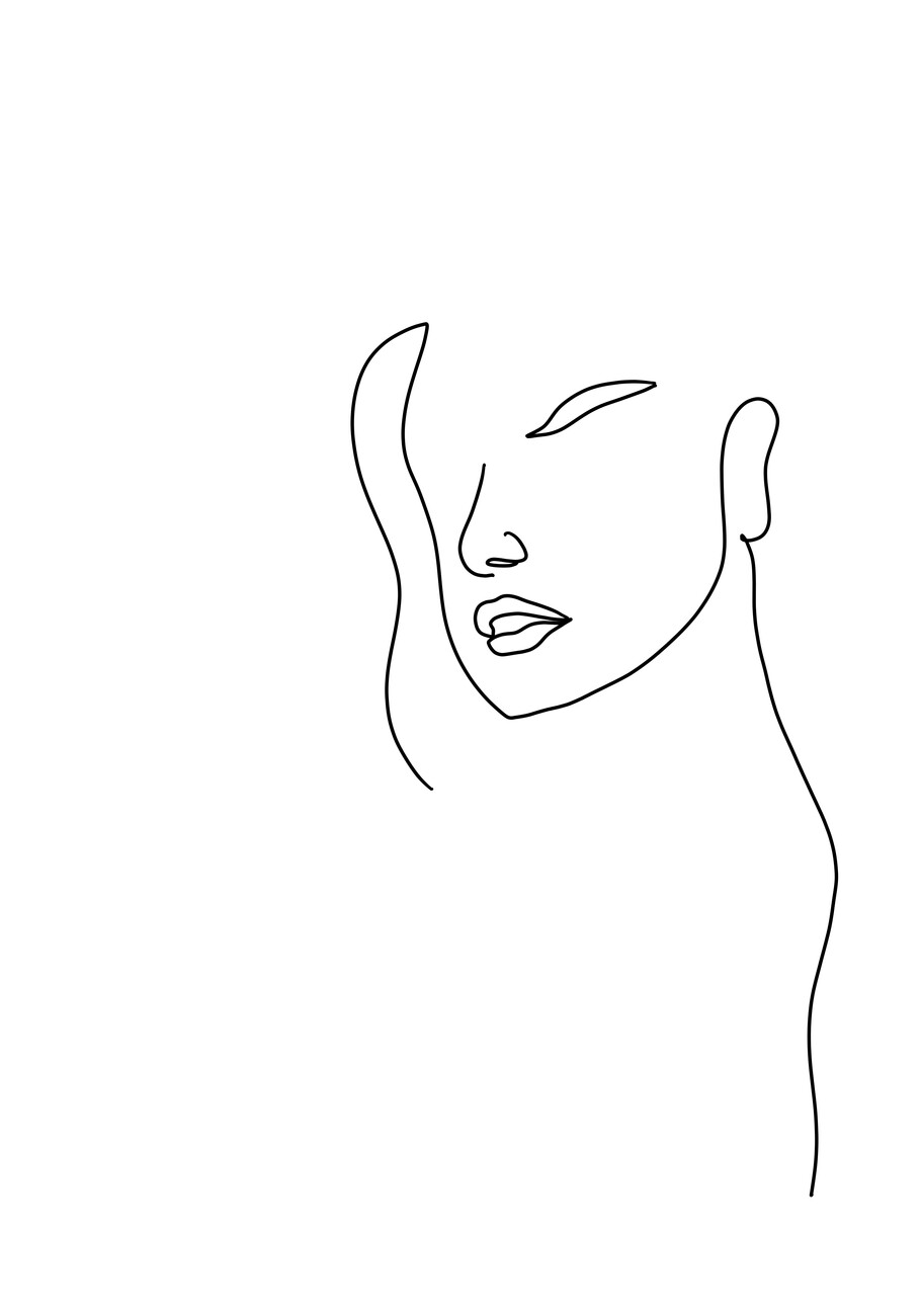 Abstract Painting Face Black And White