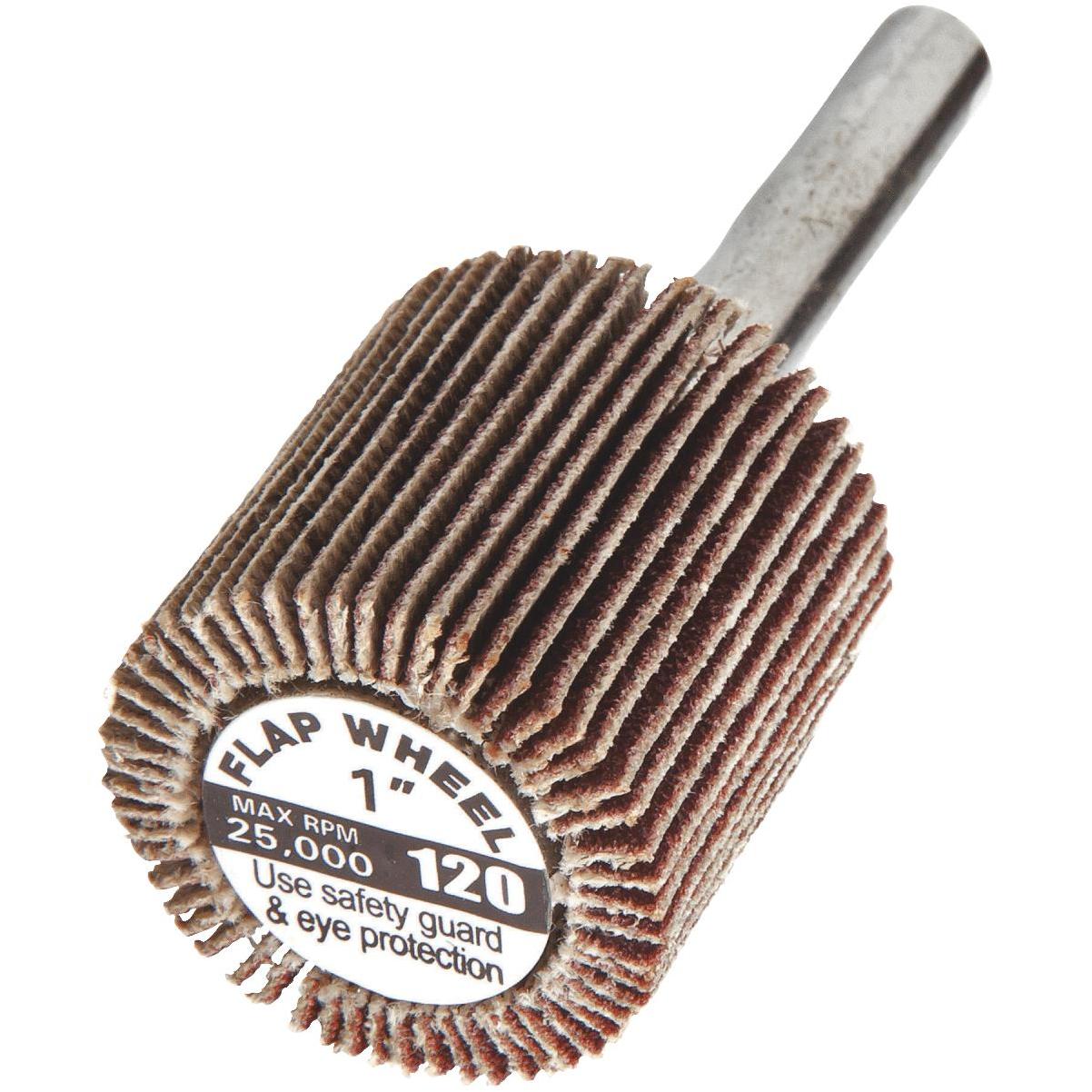 Forney 1 In. x 1/4 In. 120 Grit Flap Sanding Wheel Elitsac, Inc.