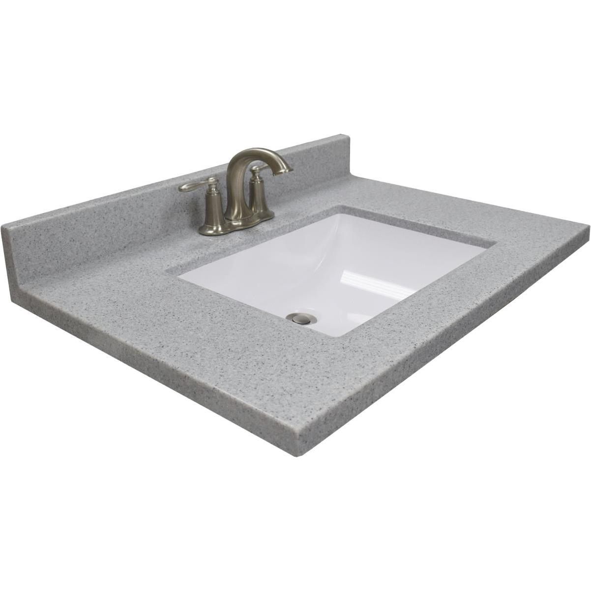 Modular Vanity Tops 31 In. W x 22 In. D Pewter Cultured Marble Vanity