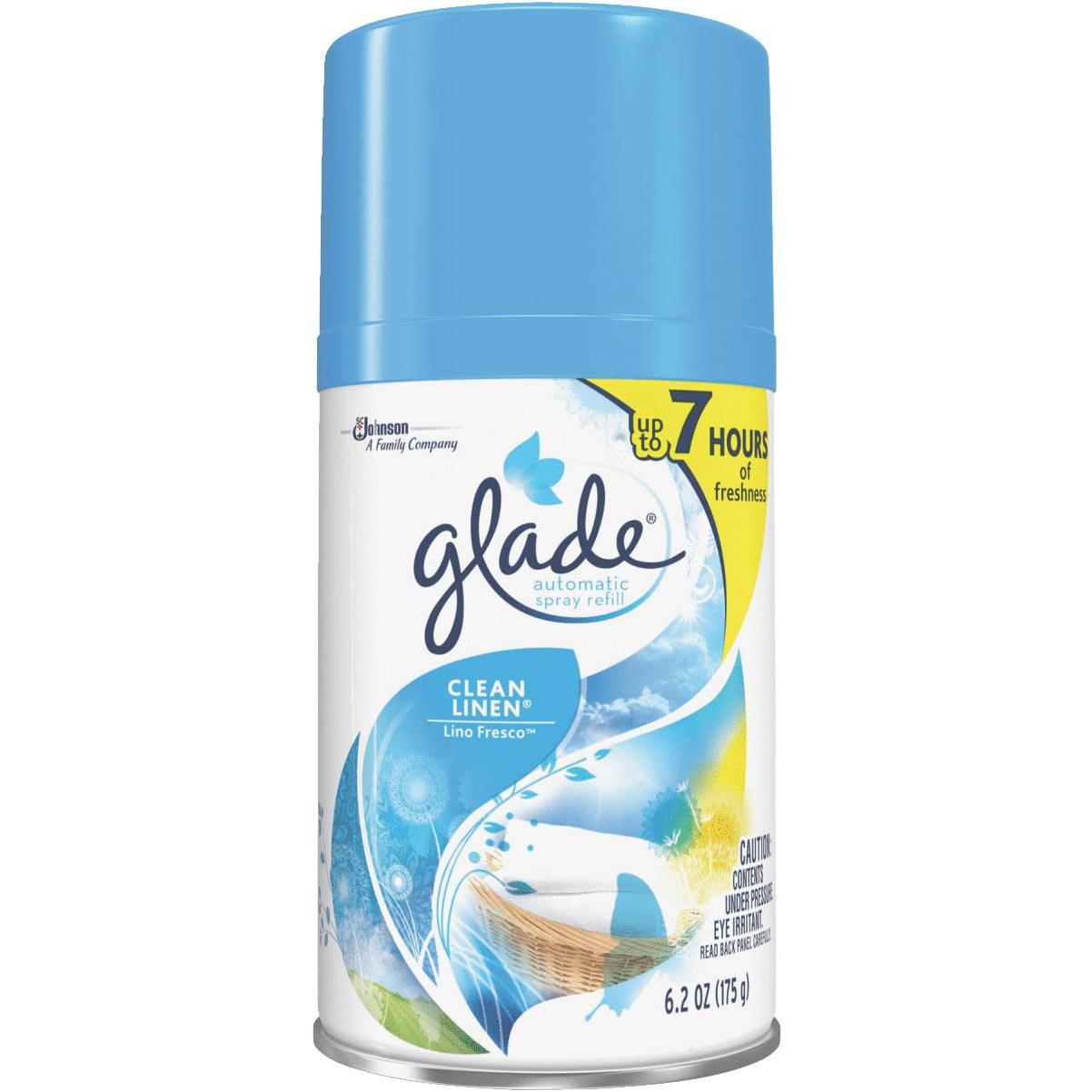 Glade 6 Oz. Clean Linen Spray Automatic Air Freshener Refill Sheraton