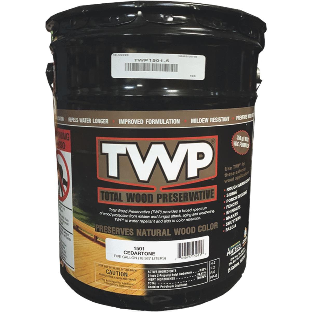 TWP1500 Series Low VOC Wood Preservative Deck Stain, Cedartone, 5 Gal. Elitsac, Inc.