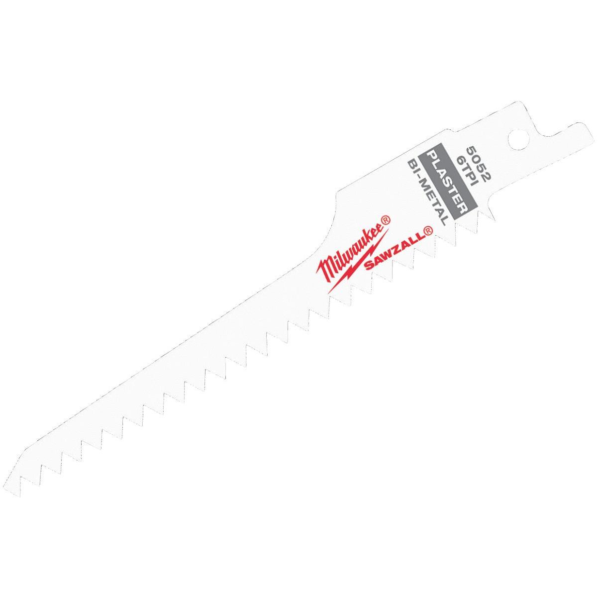 Milwaukee SAWZALL 5 In. 6 TPI Plaster Reciprocating Saw Blade (5Pack) Elitsac, Inc.