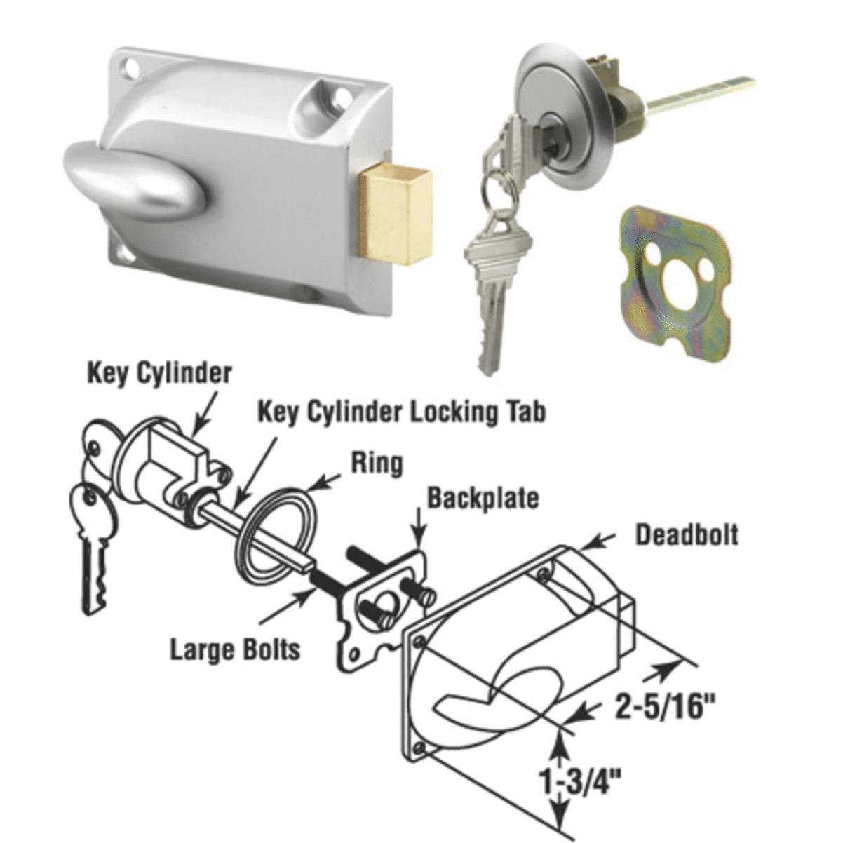 Prime Line PrimeLine Aluminum Center Mount Deadbolt Lock Gold Beach
