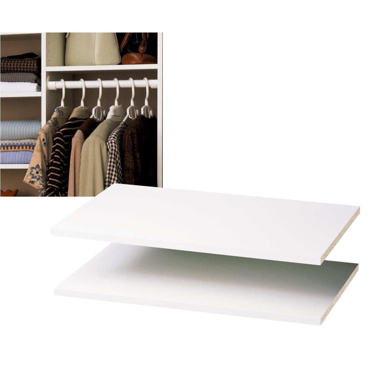 Easy Track 2 Ft. W. x 14 In. D. Laminated Closet Shelf, White (2Pack