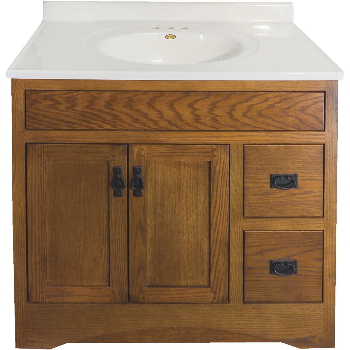 CraftMark Craftsmen Estate Oak 36 In. W x 34 In. H x 21 In. D Vanity