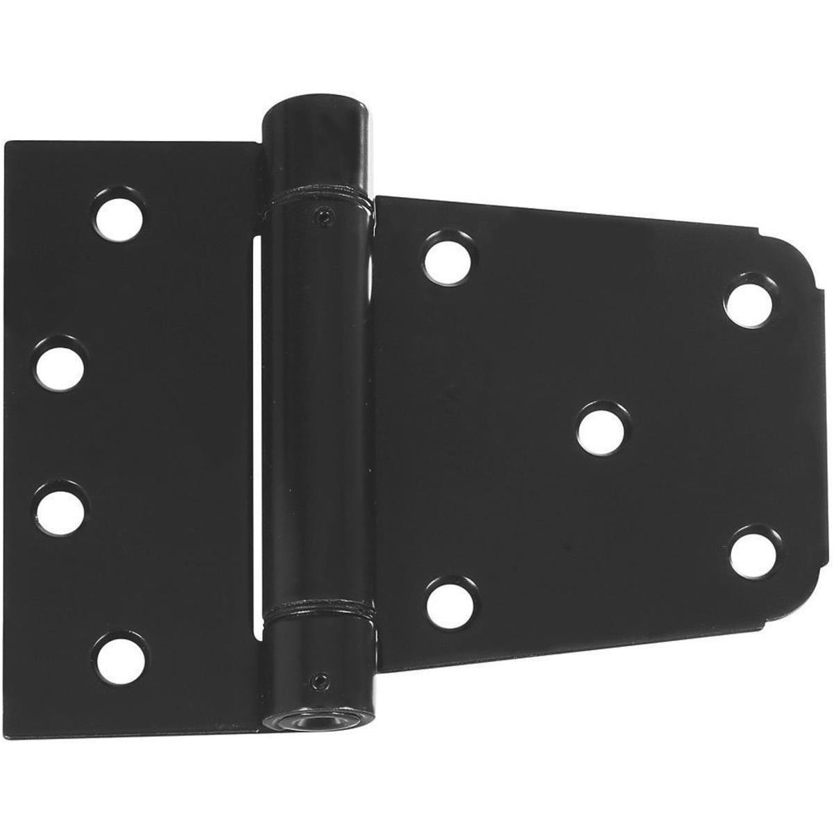 National 31/2 In. Black HeavyDuty Spring Gate Hinge Hills Flat Lumber