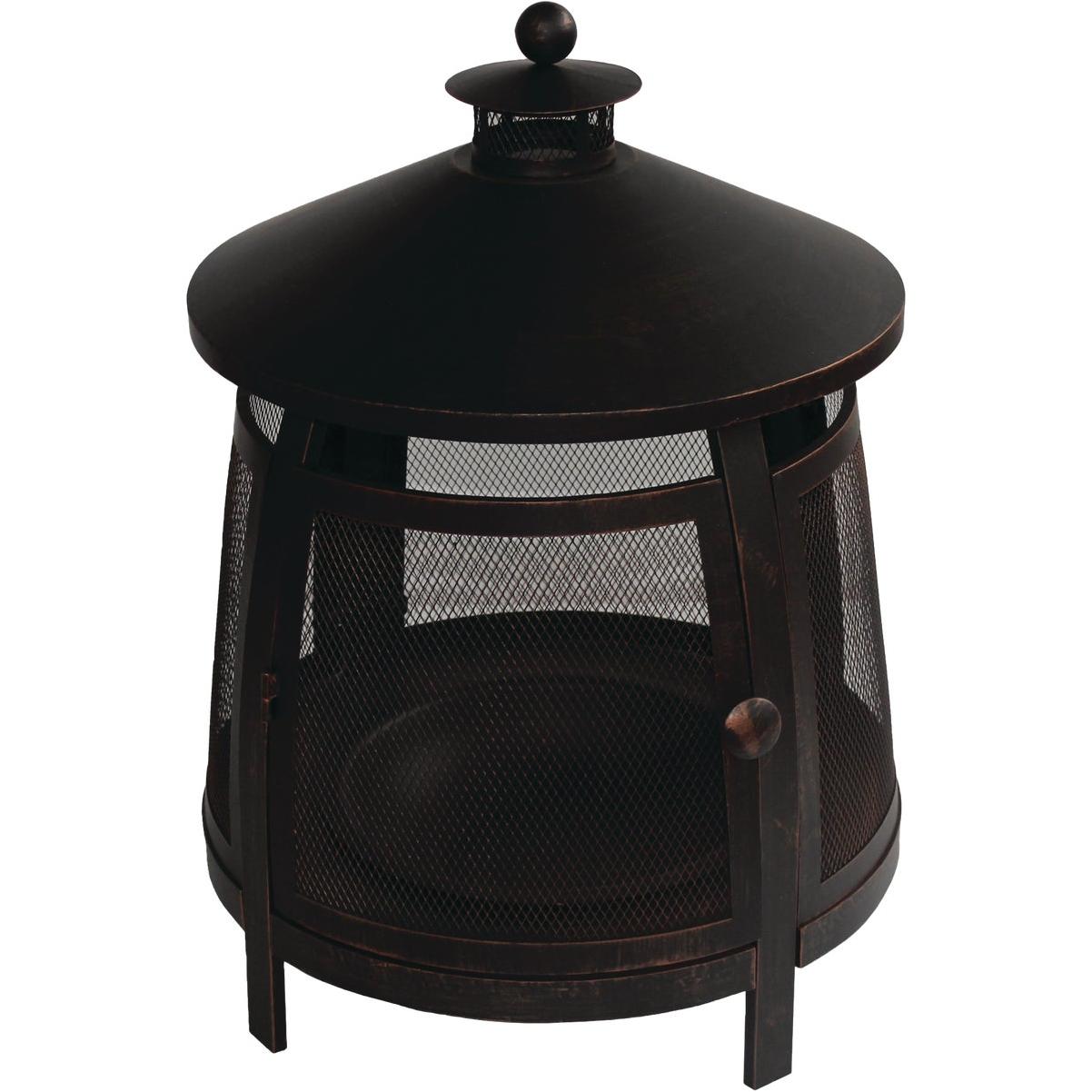 Unbranded Wood Burning Round Standing 30 In. H. Outdoor Fireplace Elitsac, Inc.