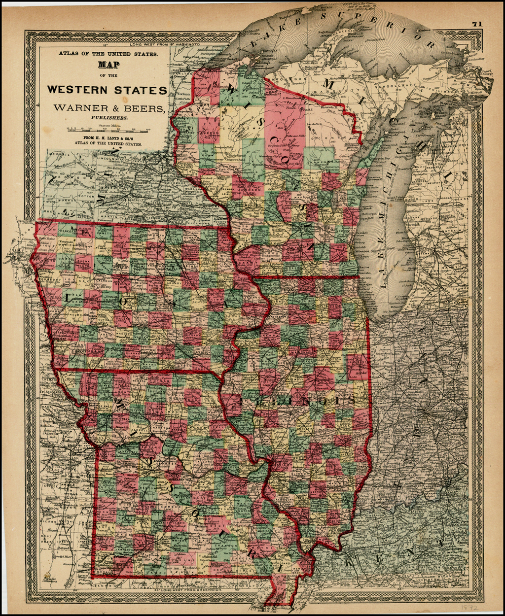 Map Of Western Illinois Map of the Western States [Wisconsin, Iowa, Missouri, Illinois] Barry